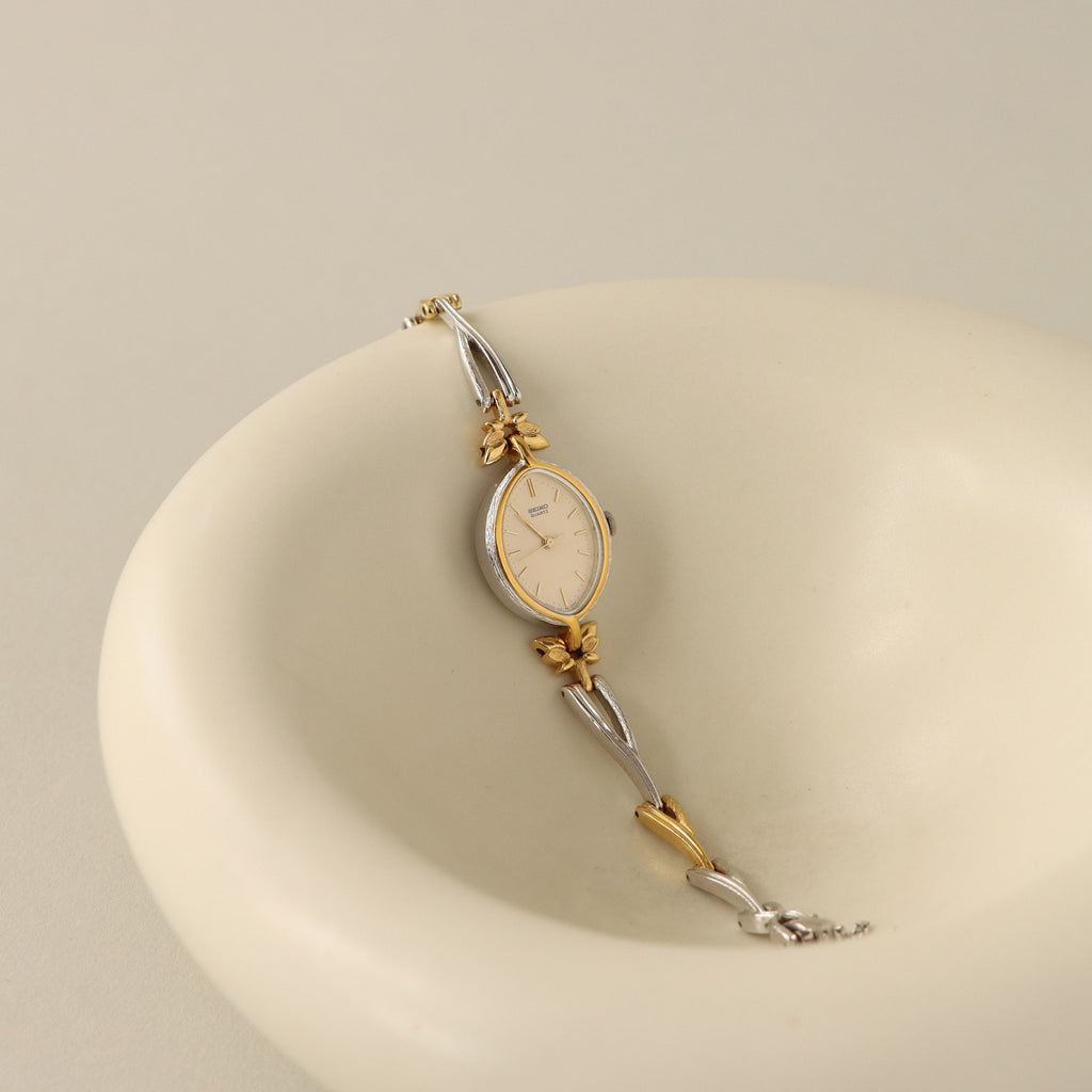 Vintage Seiko Oval Mariposa Two Tone Watch