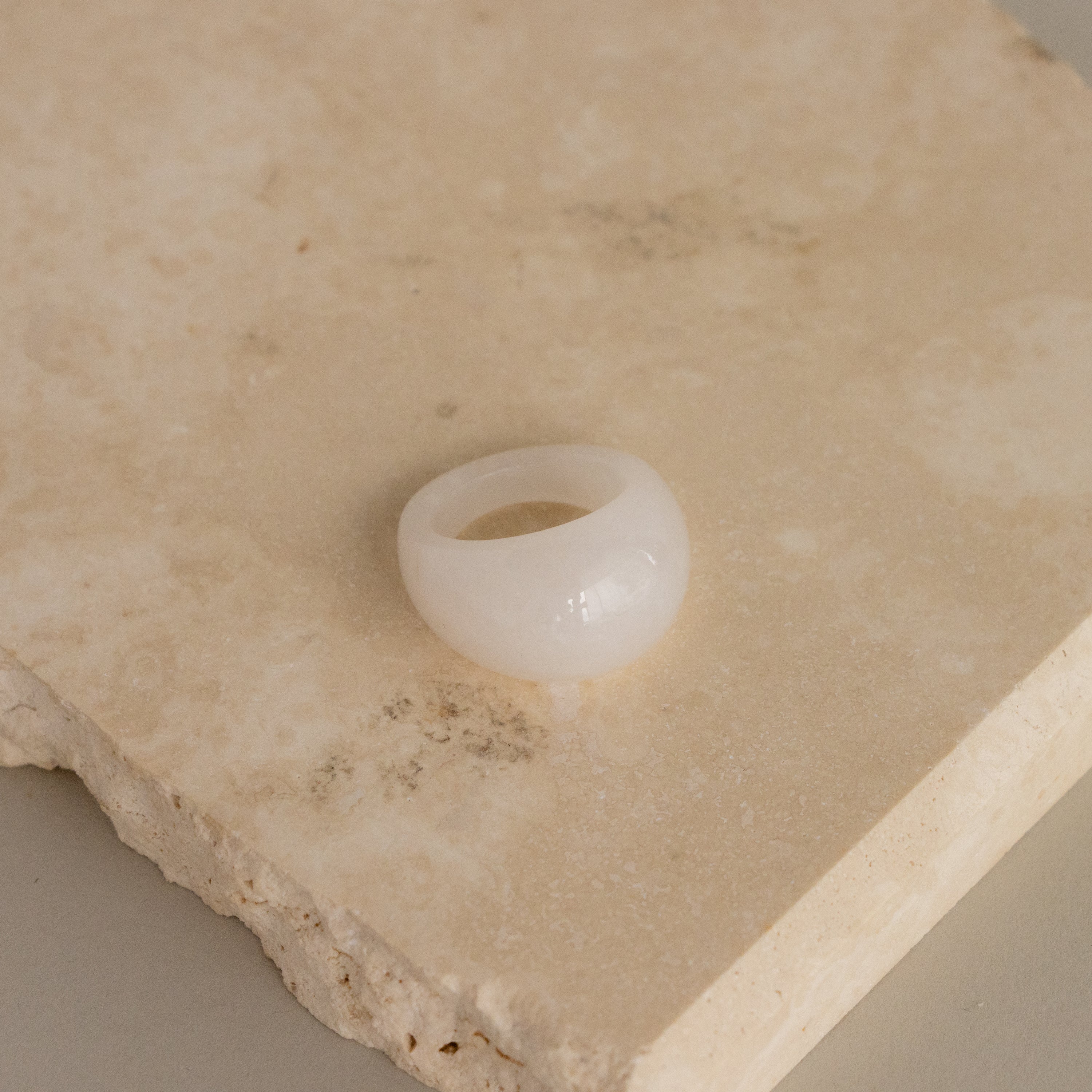 White Jade Dome Ring