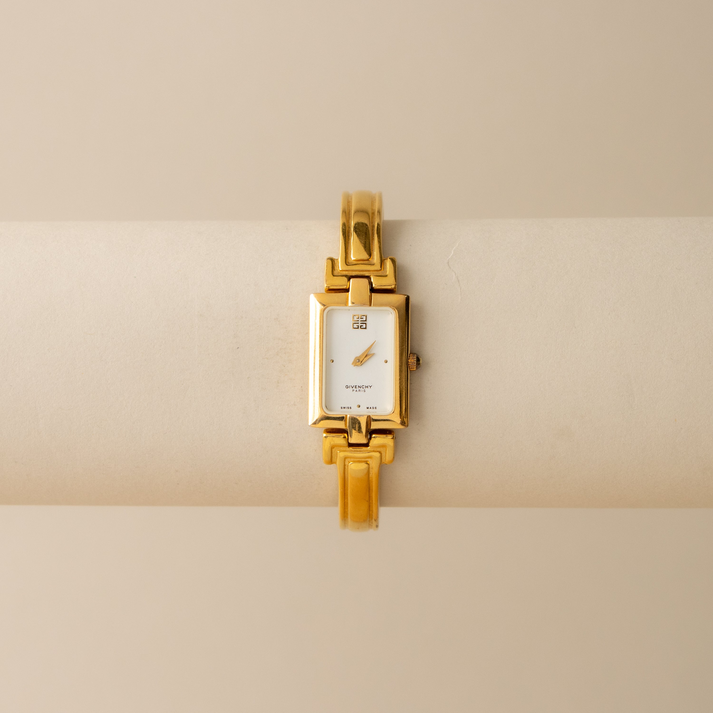 Vintage Givenchy Swiss Cuff Gold Watch