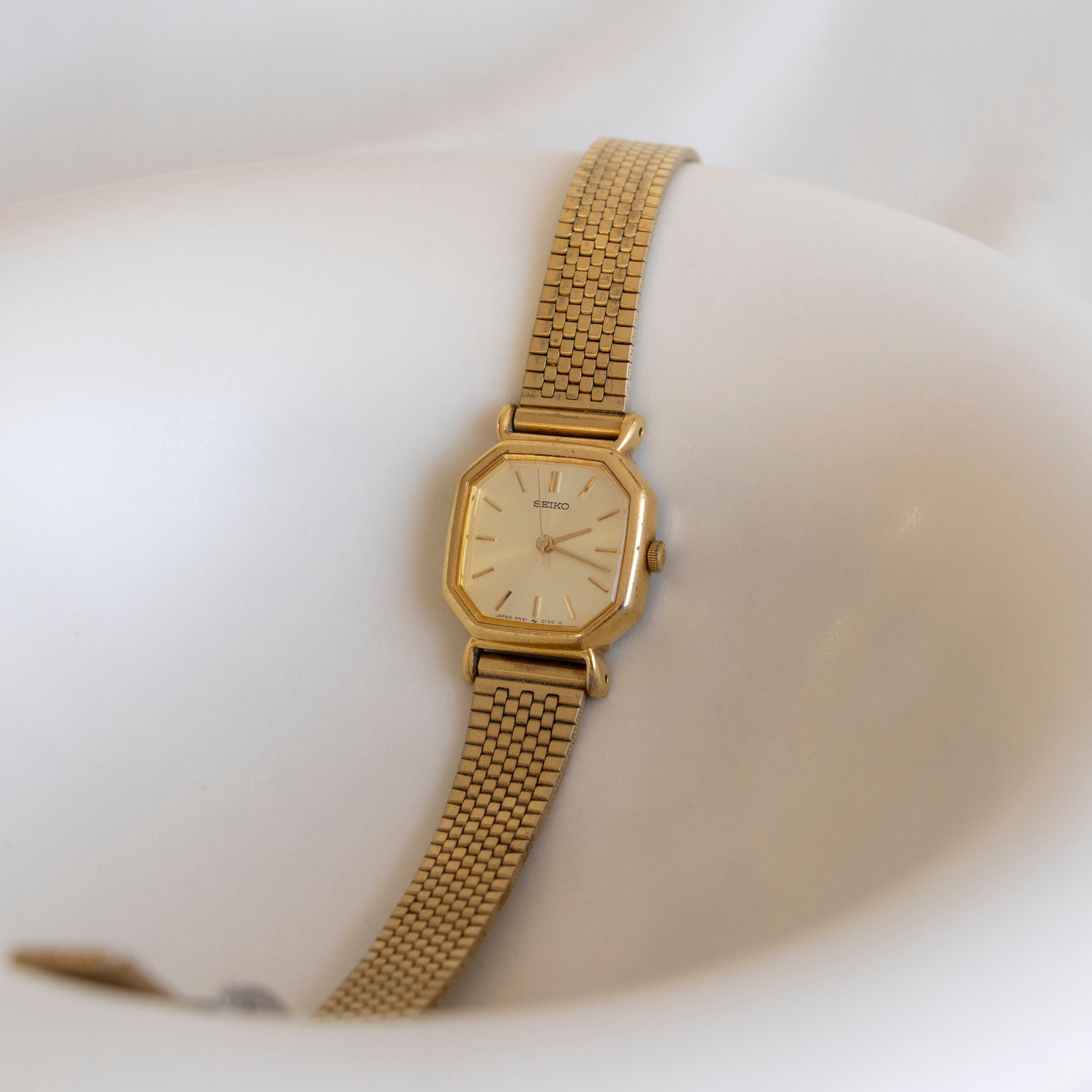 Vintage Seiko Square Mesh Gold Watch