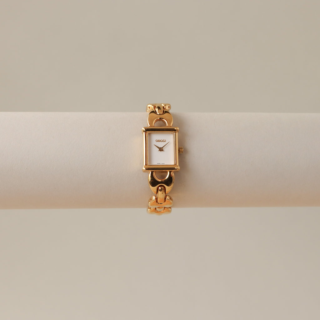 Vintage Gucci Swiss Square Link Gold Watch