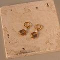 Rainbow Birthstone Fish & Pearl Huggies