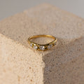 Mixed Diamond Curve Ring