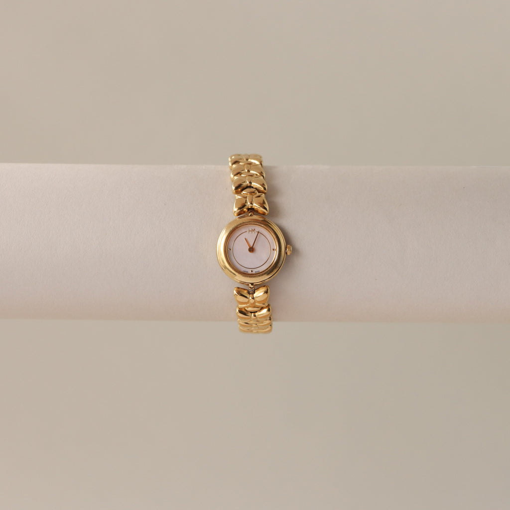 Vintage Hanae Mori Butterfly Gold Watch
