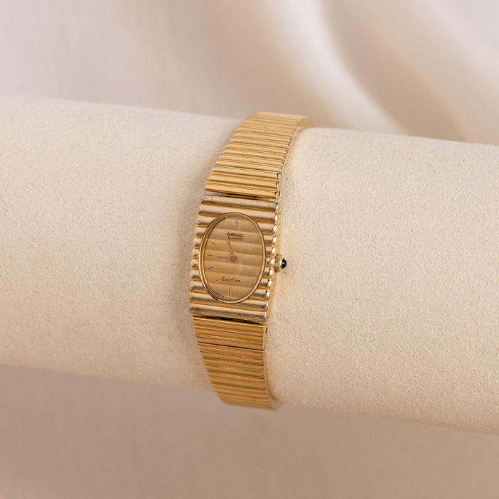 Vintage Seiko Skinny Ribbed Gold Watch