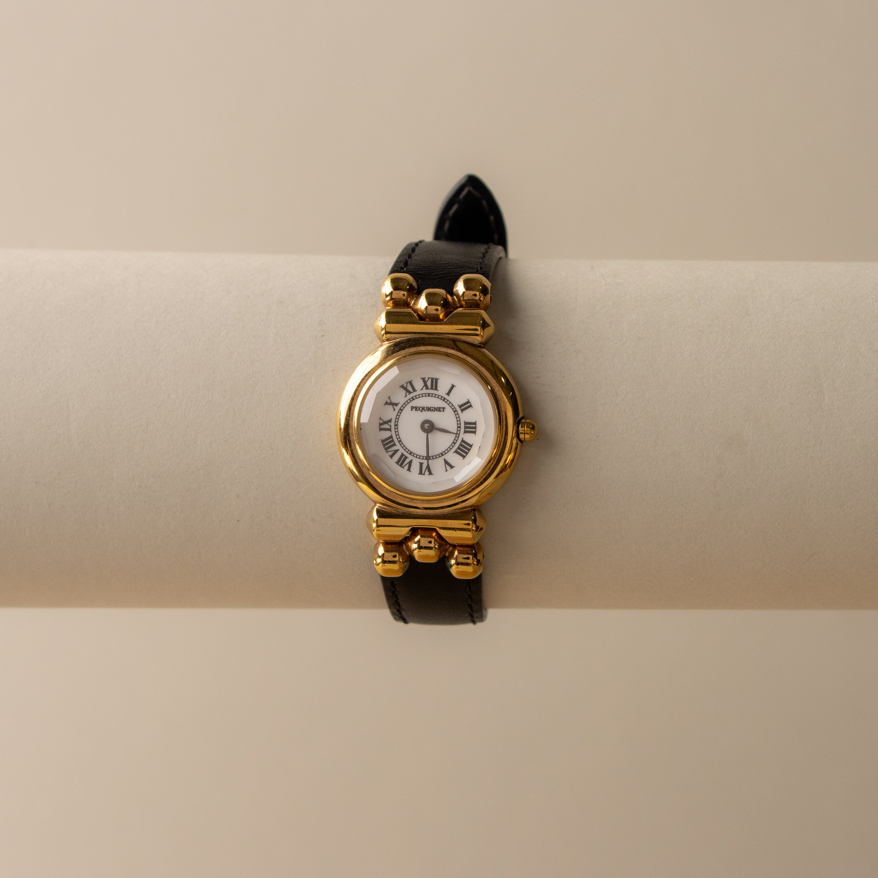 Vintage Pequignet Bold Round Gold Watch