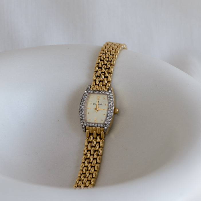 Vintage Pierre Cardin Pave Gold Watch