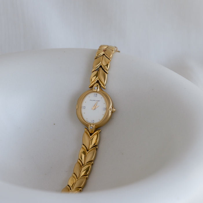 Vintage Philippe Venet Pave Gold Watch