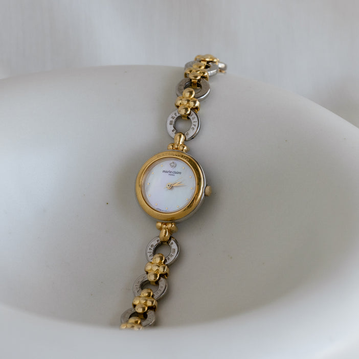 Vintage Marie Claire Round Two Tone Watch