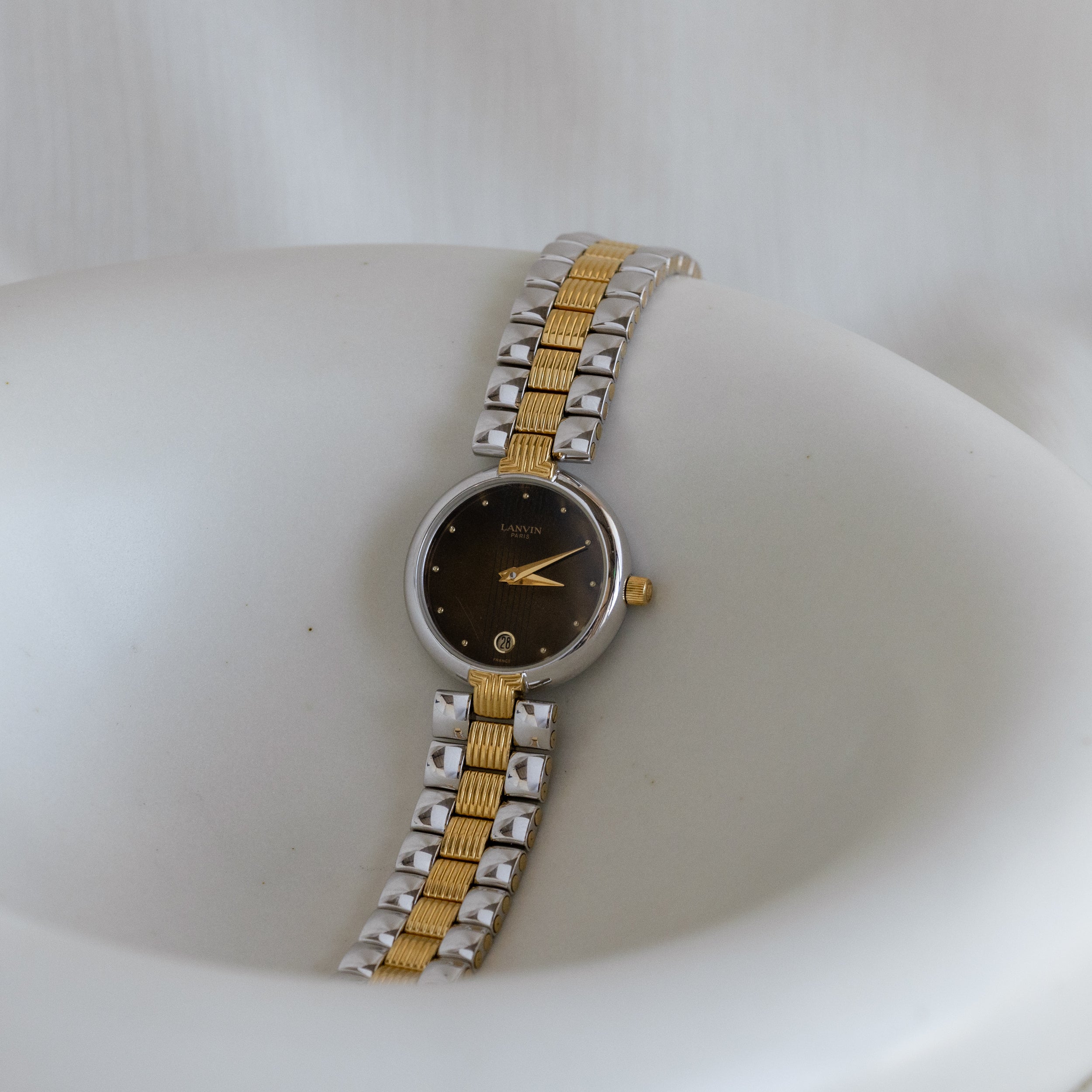 Vintage Lanvin Round Two Tone Watch