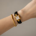 Vintage Pinko Swiss Square Gold Watch
