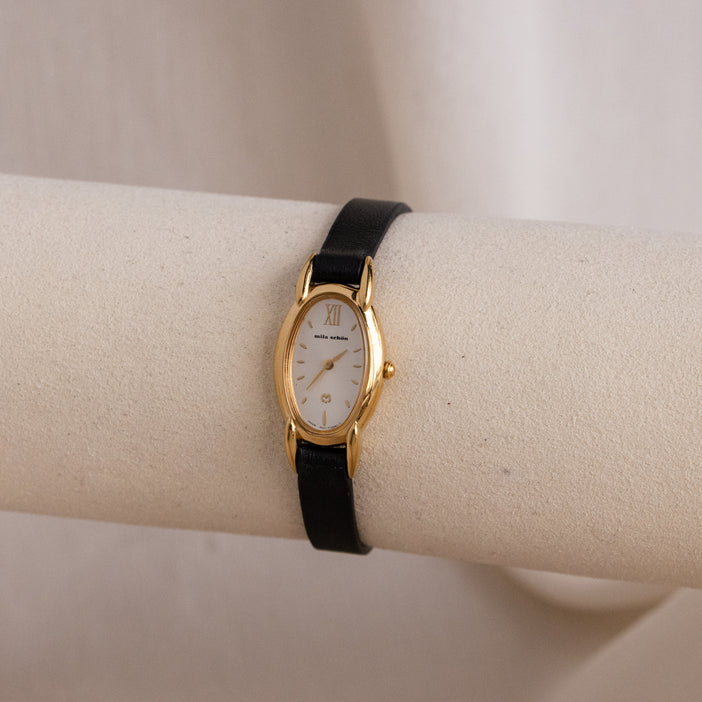 Vintage Mila Schön Skinny Oval Gold Watch