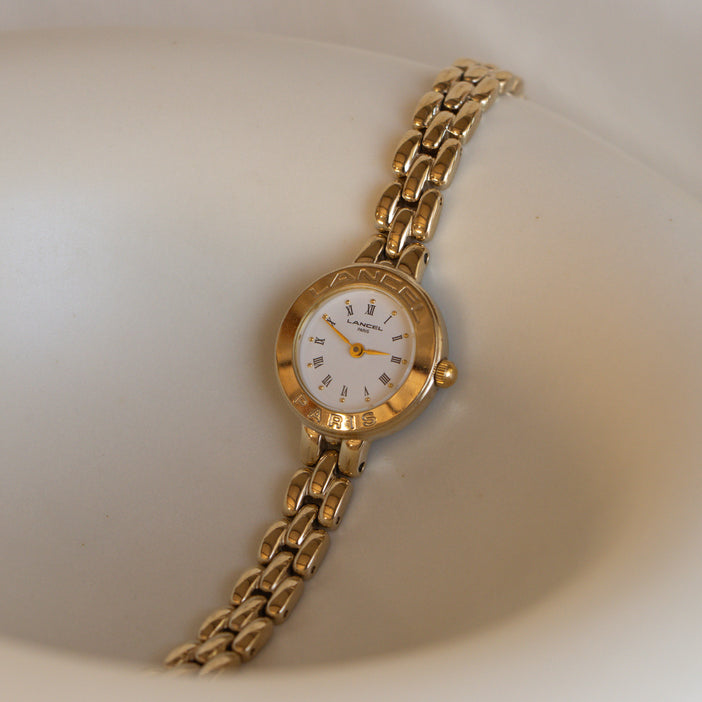 Vintage Lancel Bold Round Gold Watch