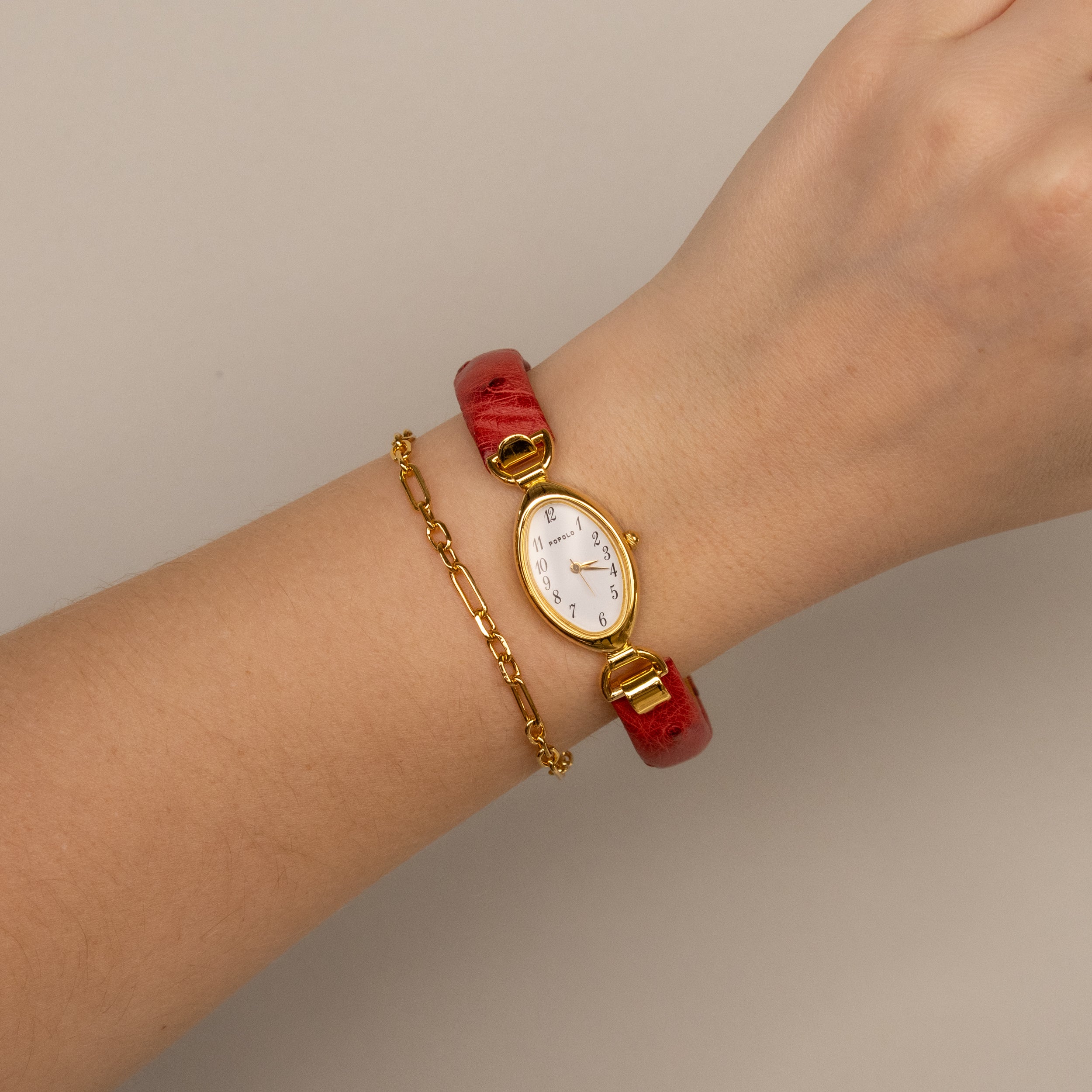 Vintage Popolo Red Bangle Watch