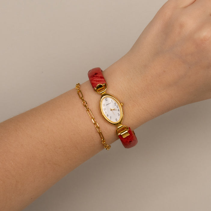 Vintage Popolo Red Bangle Watch