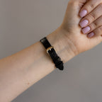 Vintage Burberrys Round Leather Gold Watch