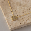 Large Pave Clover Necklace