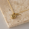 Pave Heart Lock & Key Necklace