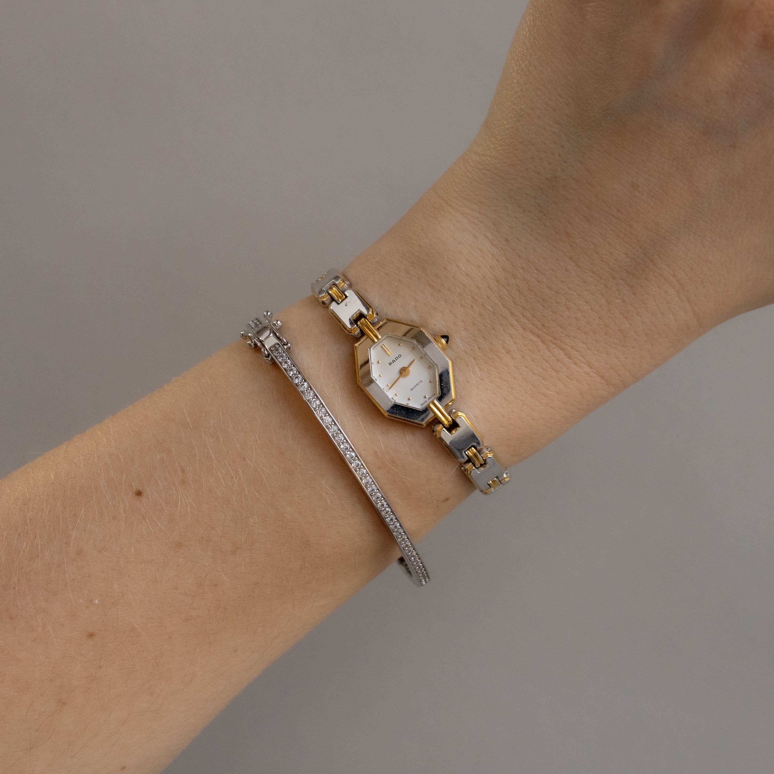 Vintage Rado Geometric Two Tone Watch