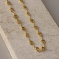 Spaced Heart Link Chain Necklace
