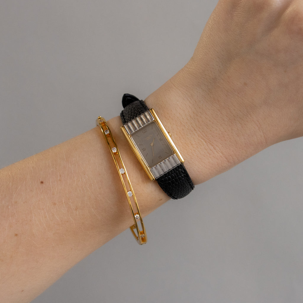 Vintage Christian Dior Swiss Rectangular Two Tone Women's Watch ...