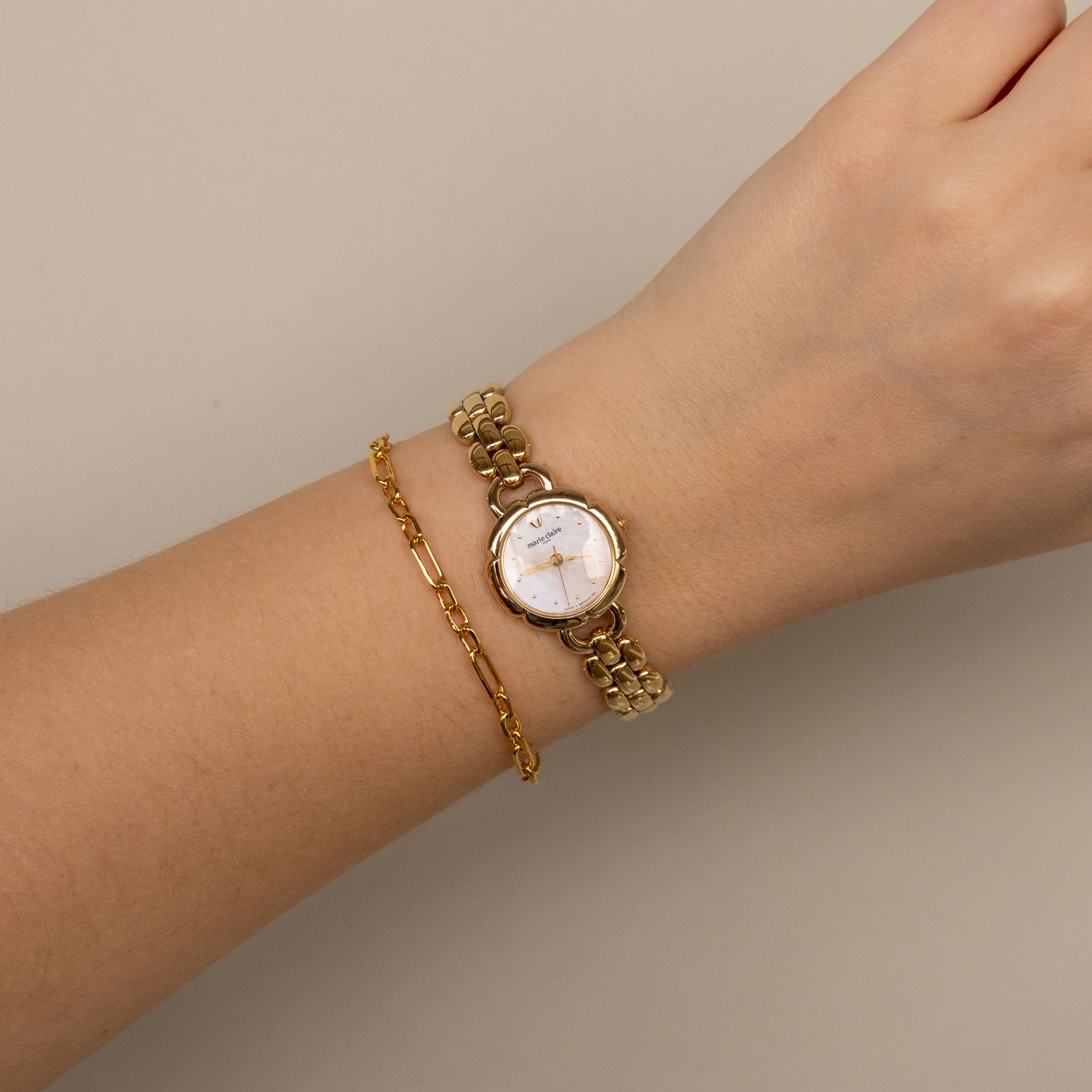 Vintage Marie Claire Link Gold Watch