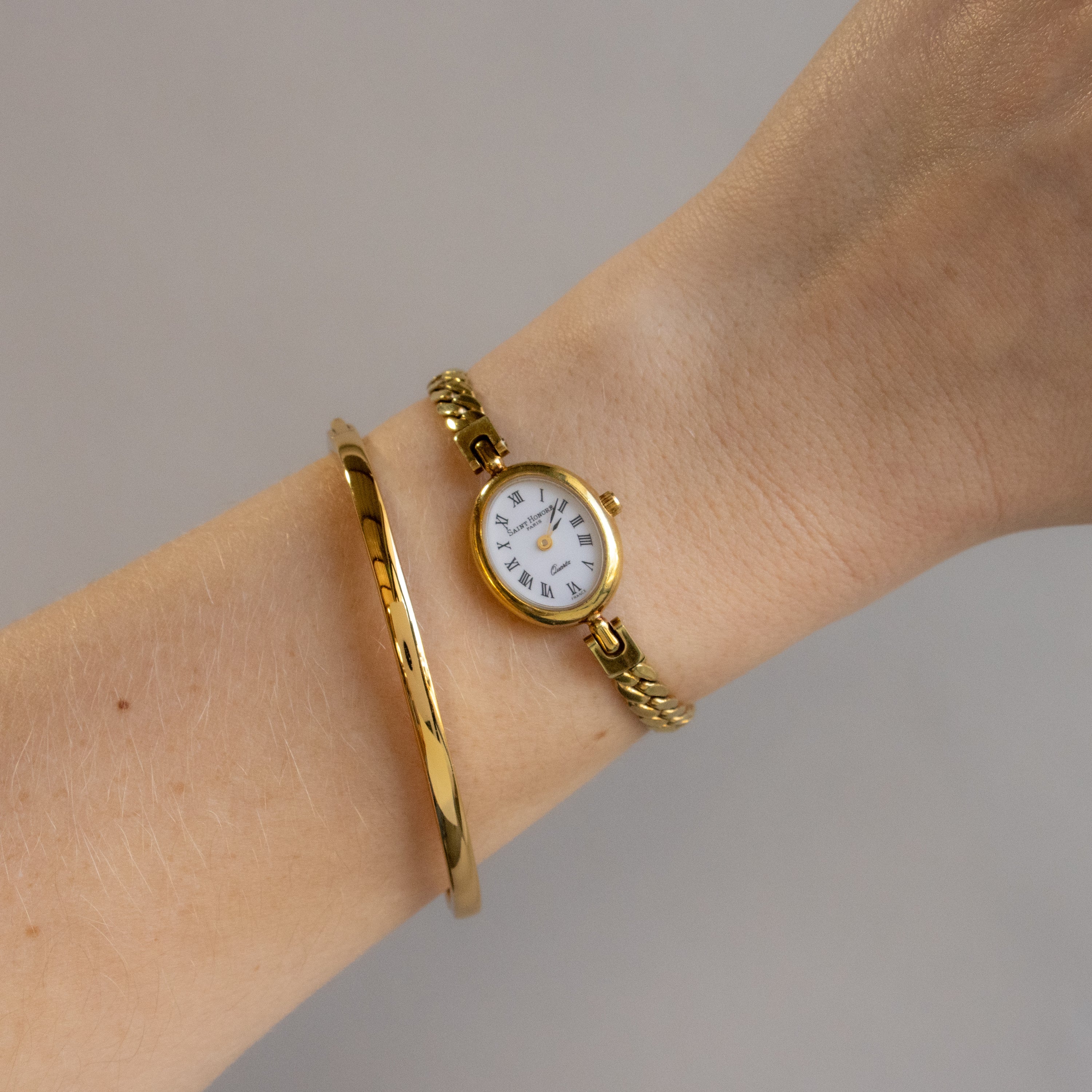 Rare Vintage Saint Honore Oval Gold Watch