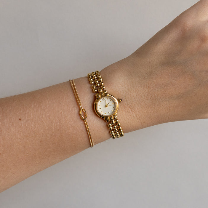 Vintage Pola Beaded Gold Watch