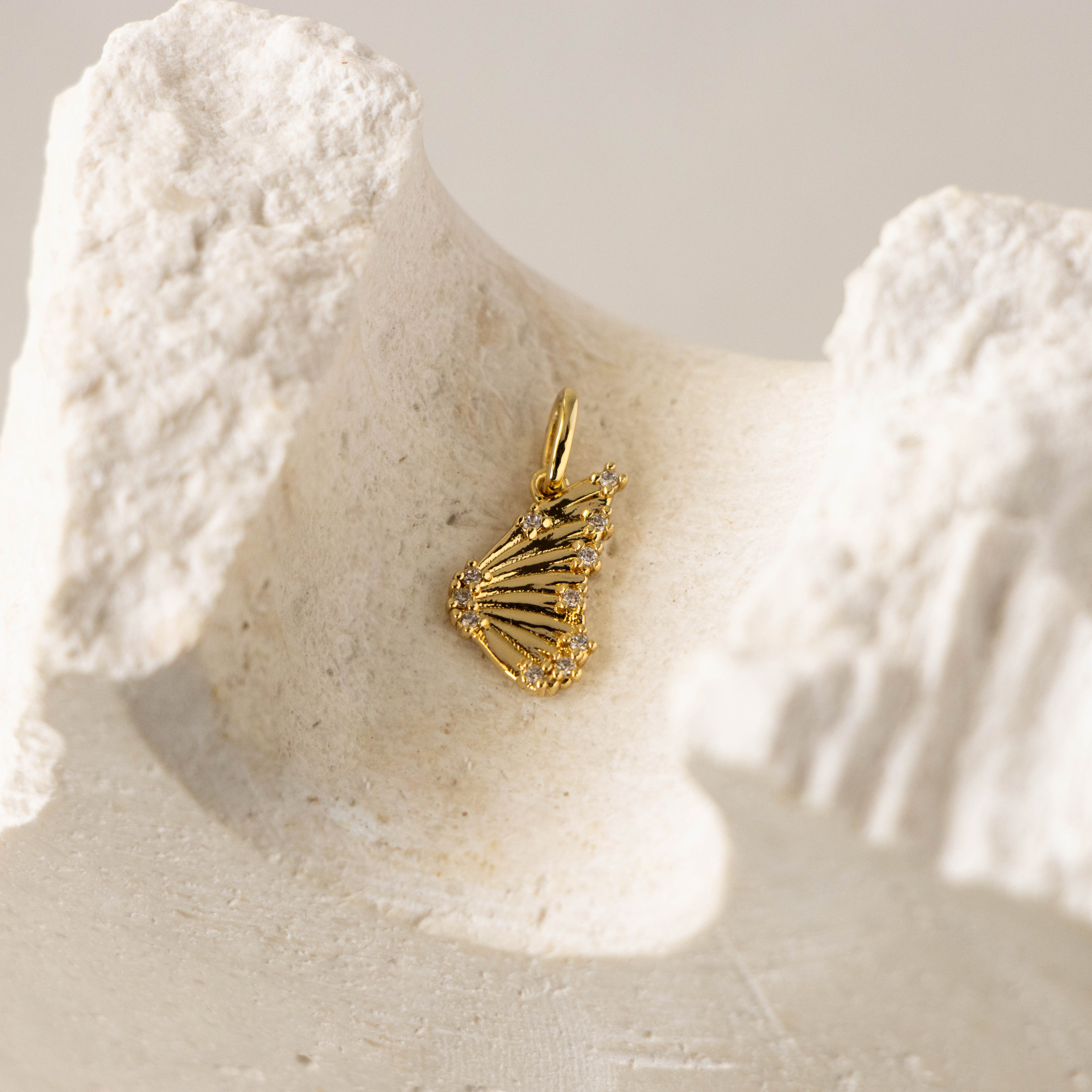 Diamond Butterfly Wing Charm