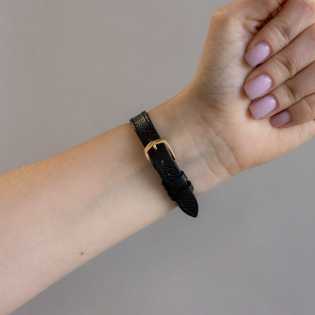 Vintage Seiko Black Strap Two Tone Watch