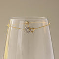 Interlocking Pave Mixed Metal Hearts Bracelet