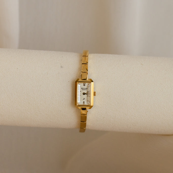 Vintage Westar Skinny Rectangular Gold Watch