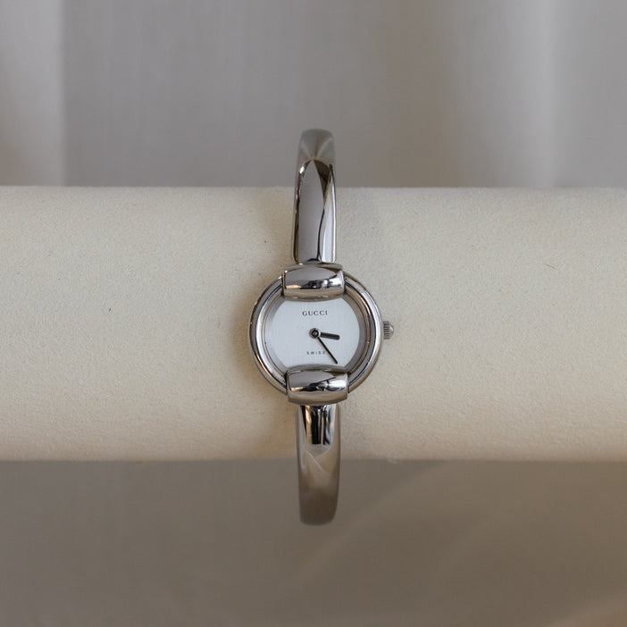 Vintage Gucci Swiss Cuff Silver Watch