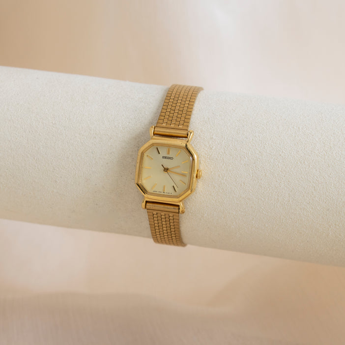 Vintage Seiko Hexagon Gold Watch