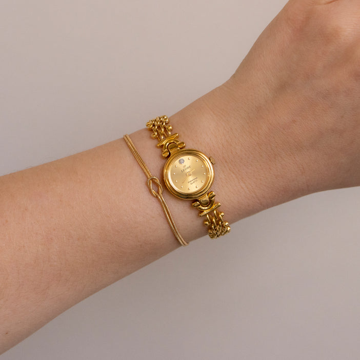 Vintage Leobe Round Gold Watch