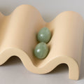 Natural Jade Drop Studs in Silver