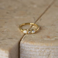 Twin Opal & Diamond Stone Ring