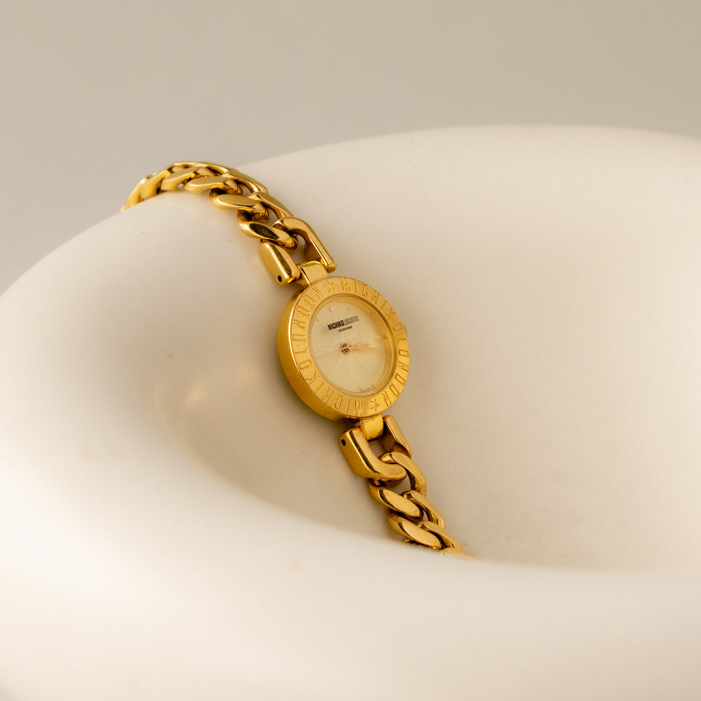 Vintage Michiko London Chainlink Gold Watch