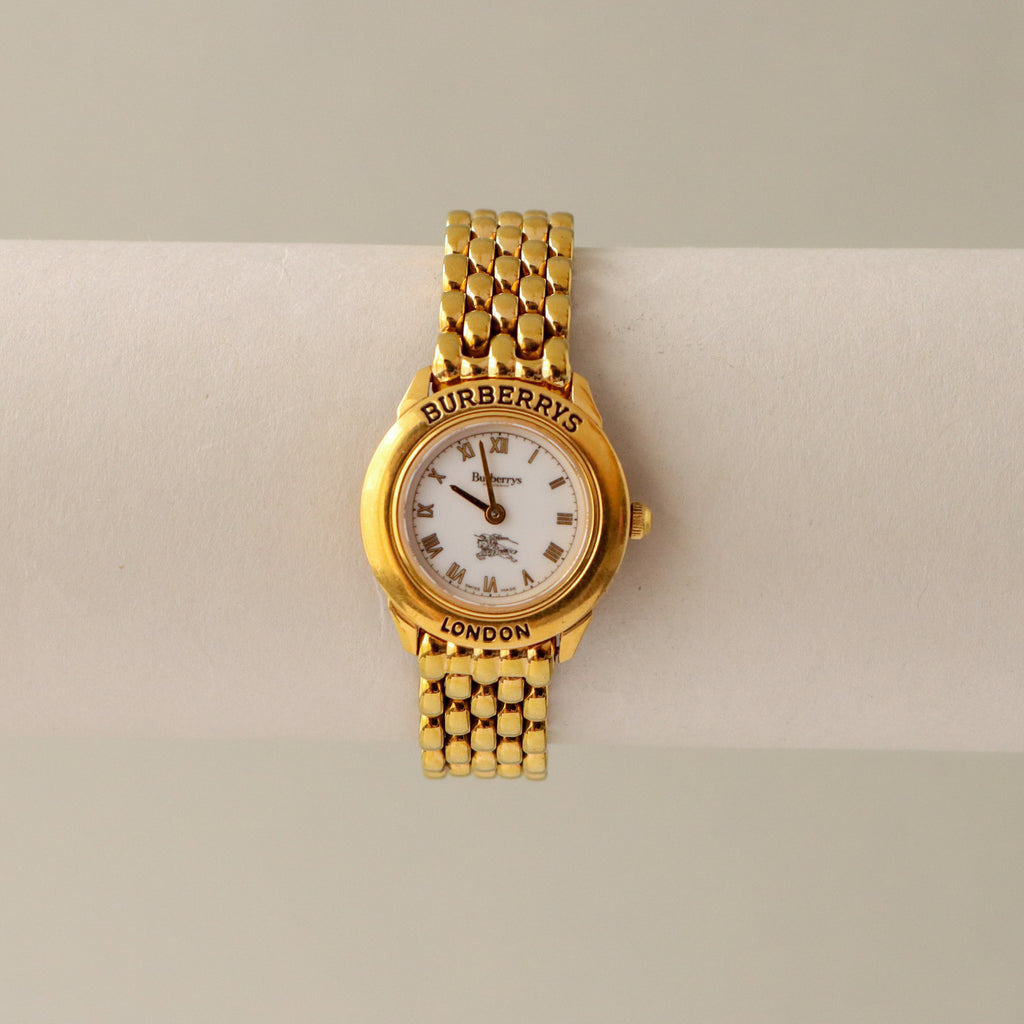 Vintage Burberrys Swiss London Roman Gold Watch