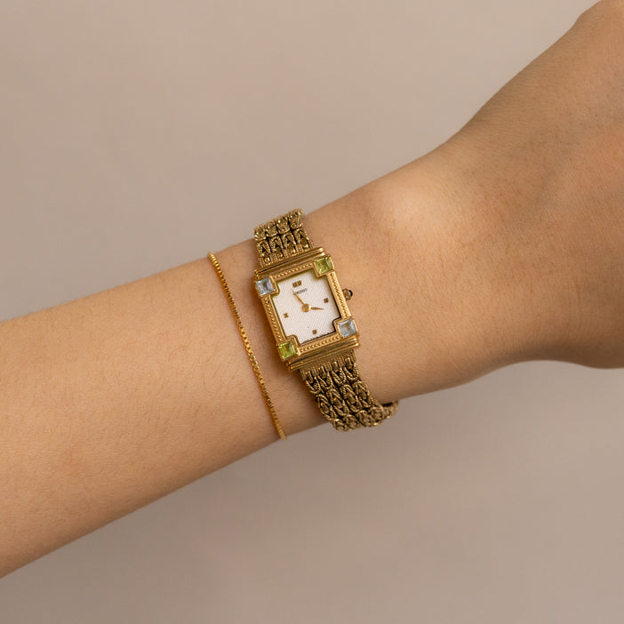 Vintage Seiko Woven Link Gold Watch