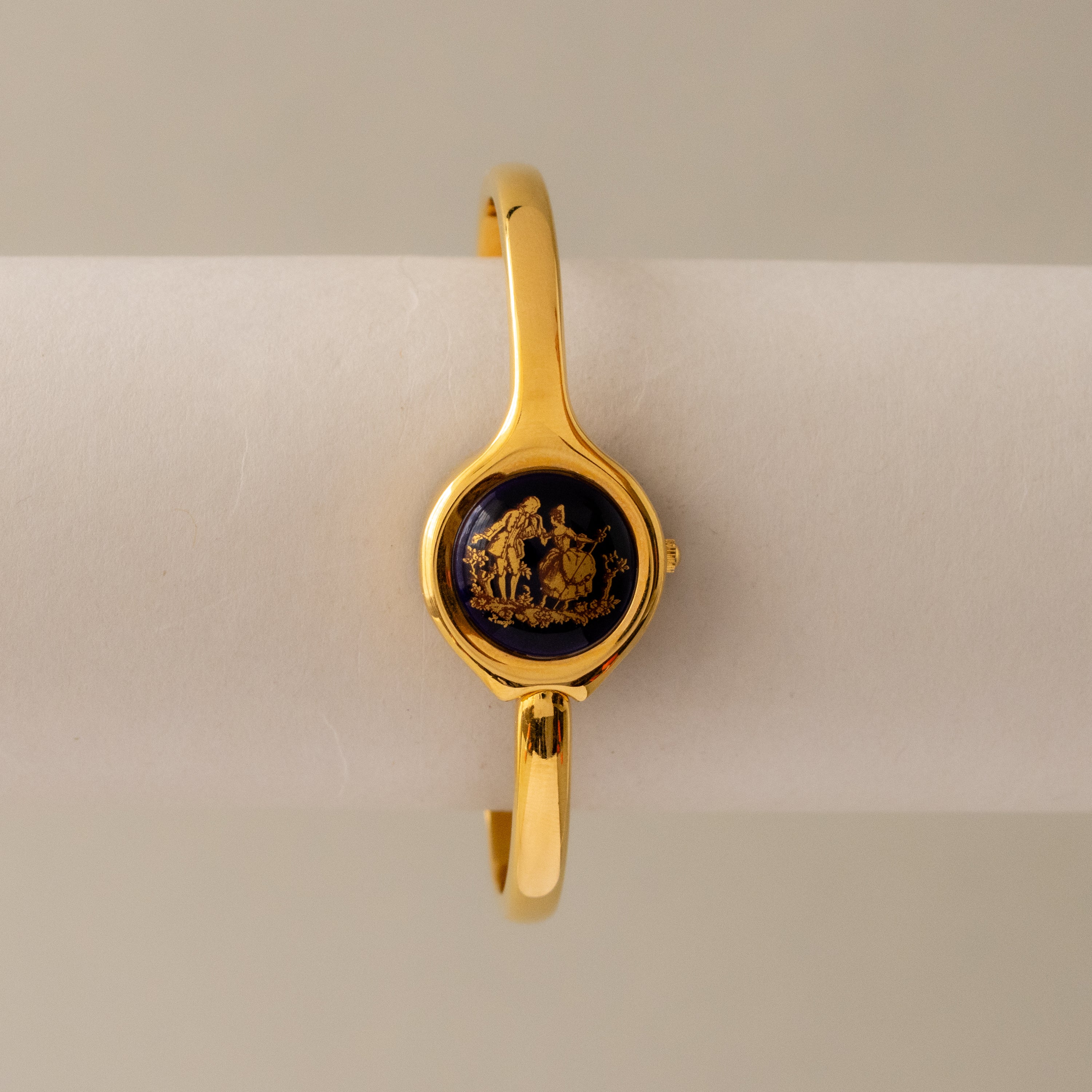 Vintage Carat Secret Dial Cuff Gold Watch