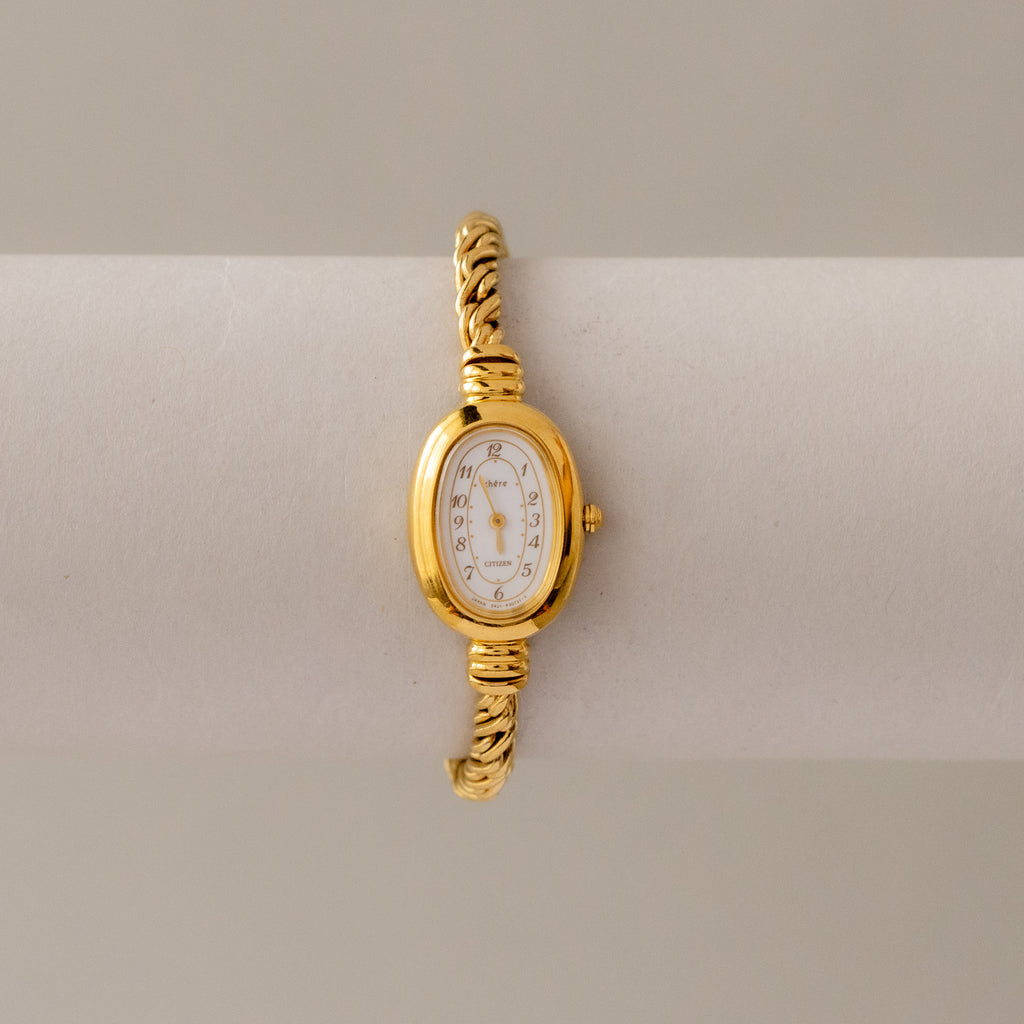 Vintage Citizen Chére Oval Gold Watch