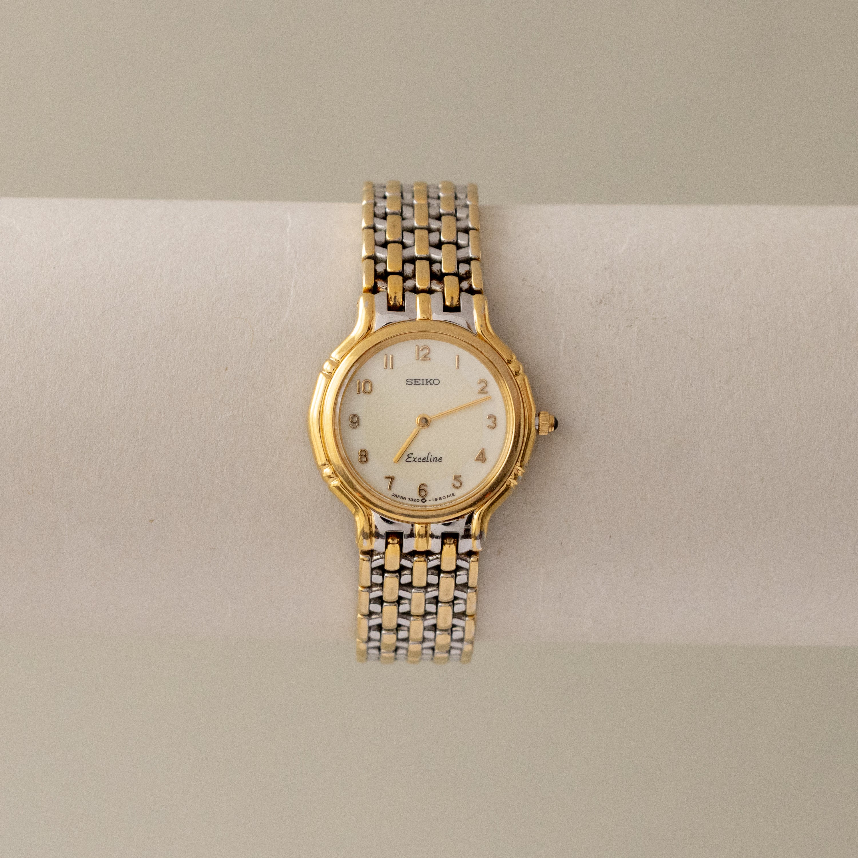 Vintage Seiko Exceline Link Two Tone Watch
