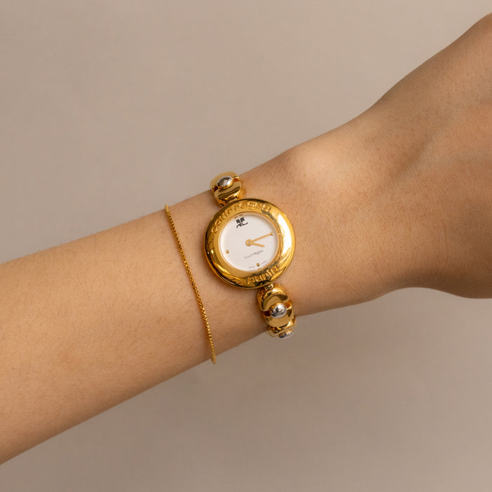 Vintage Courreges Swiss Two Tone Watch