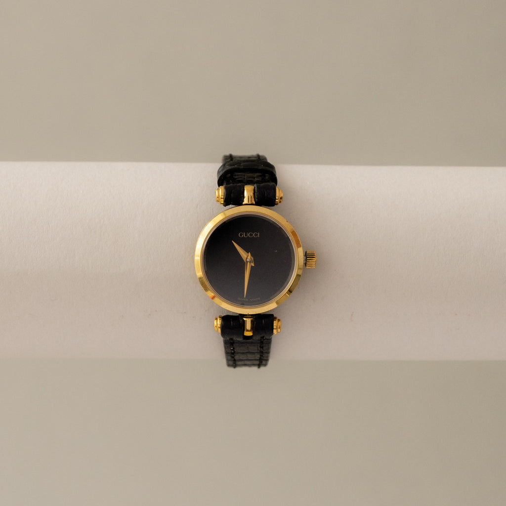 Vintage Gucci Swiss Midnight Dial Gold Watch
