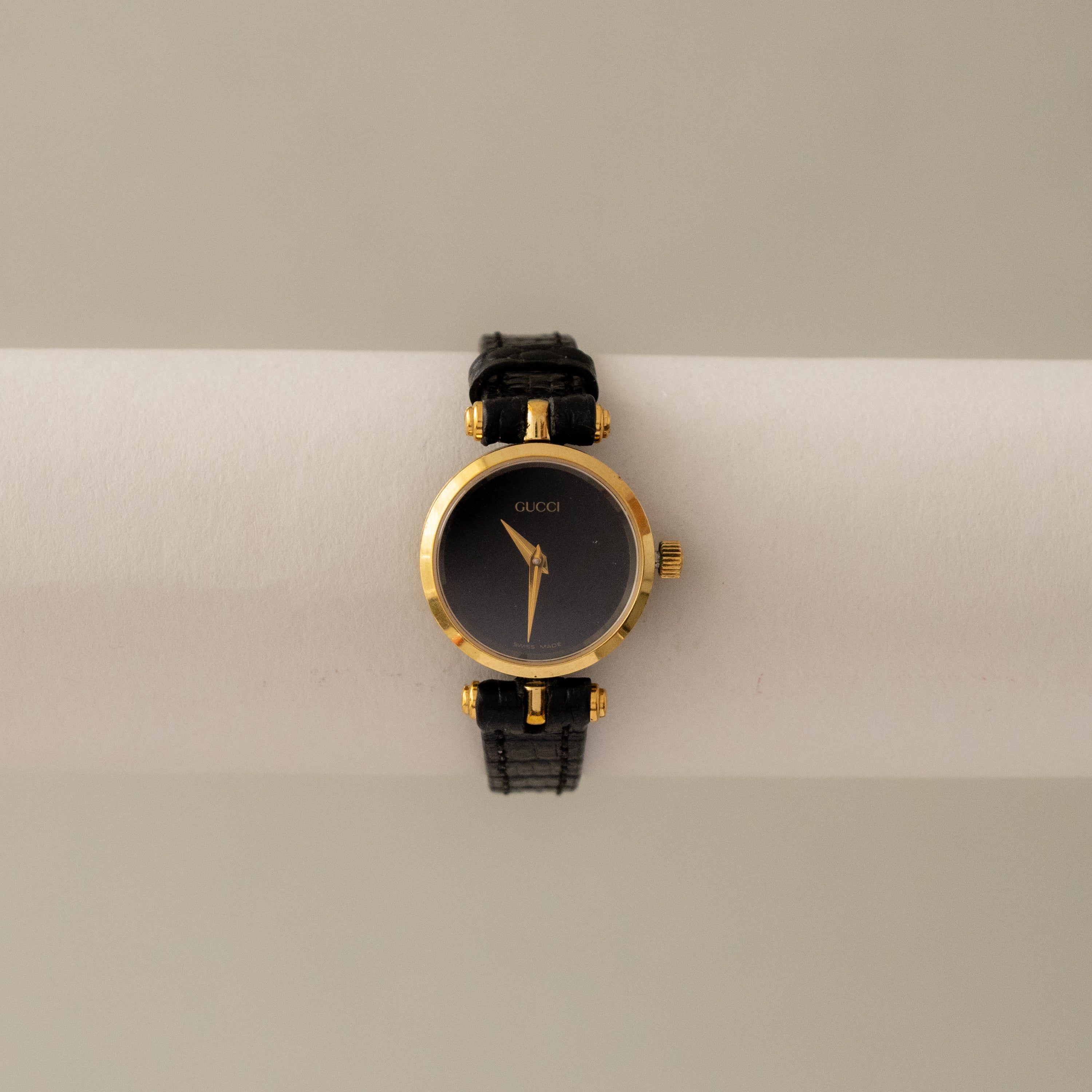 Vintage Gucci Swiss Midnight Dial Gold Watch