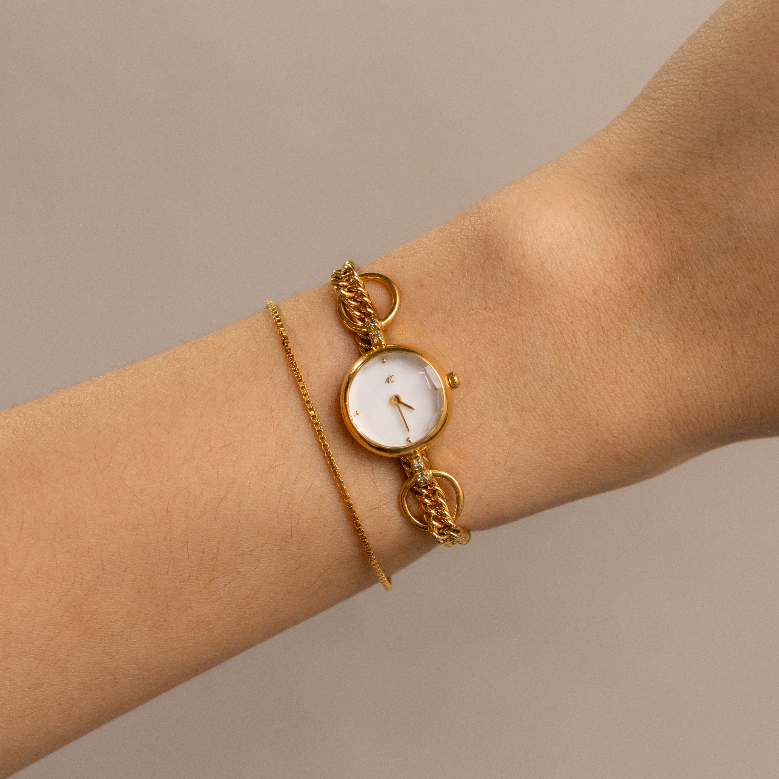 Vintage Canal 4℃ Gold Watch and Bracelet Set