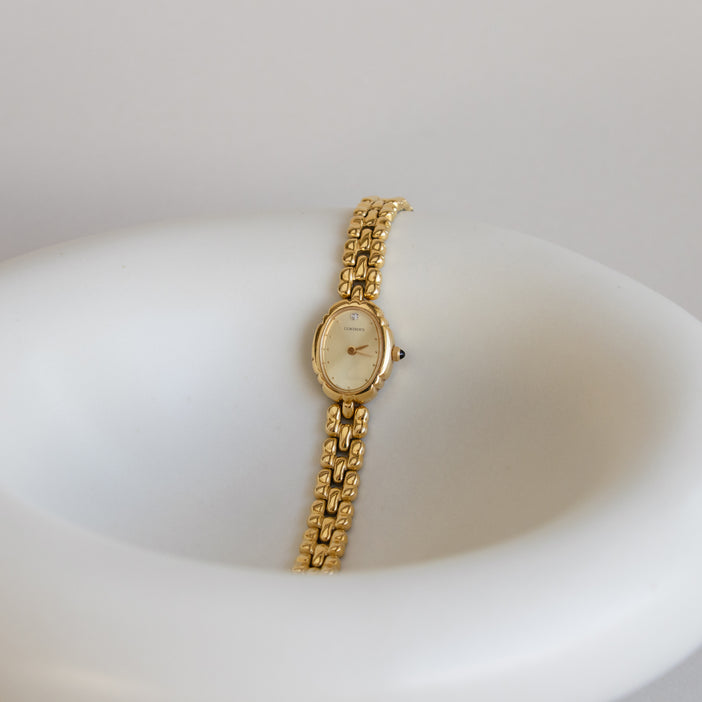 Vintage Orient Skinny Oval Gold Watch