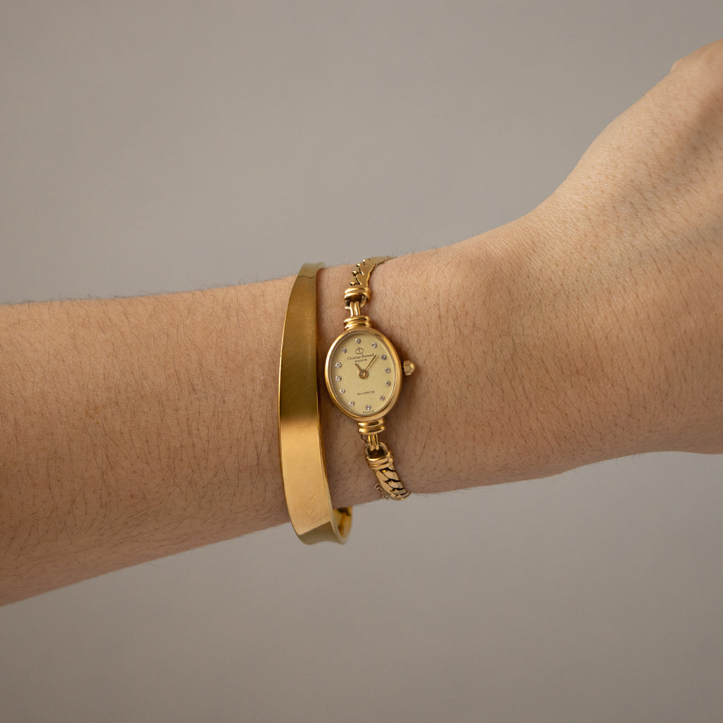 Vintage Christian Bernard Oval Chainlink Gold Watch