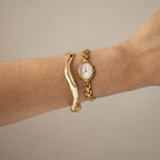 Vintage Seiko Oval Pave Gold Watch